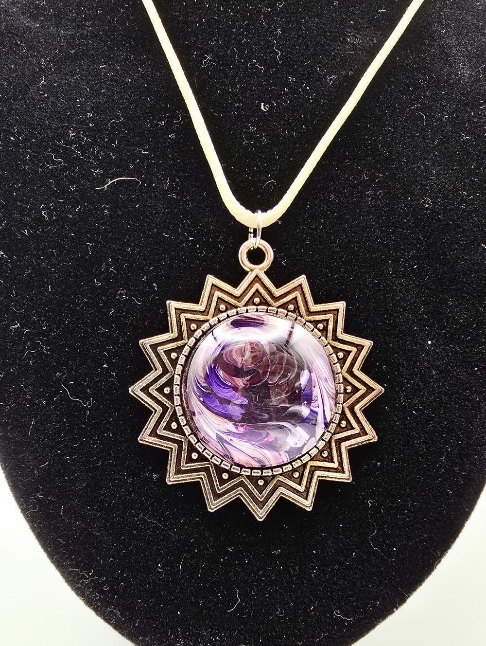 Unique Glass Cabochon Pendant Necklace